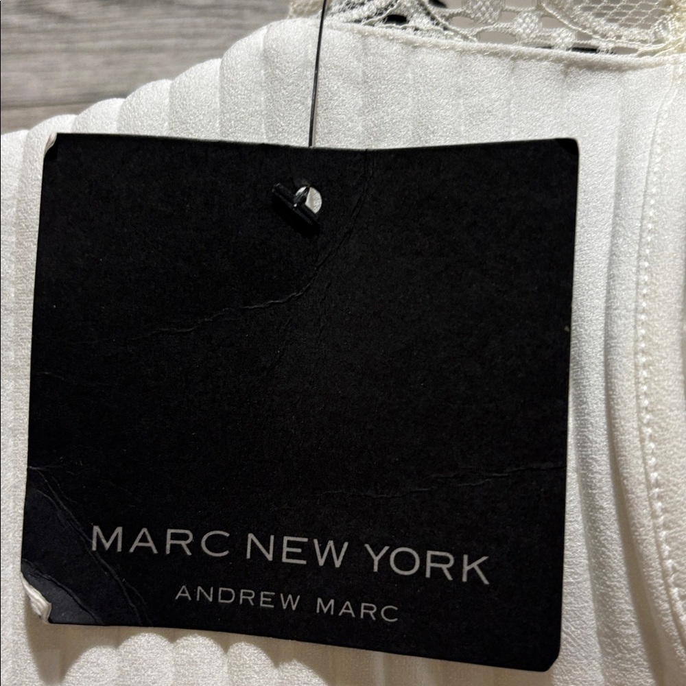 Marc New York Ivory Lace Trim Blouse - Picture 3 of 4